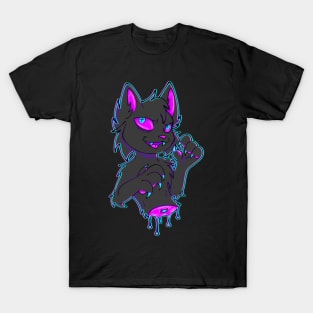 Neon blood cat T-Shirt